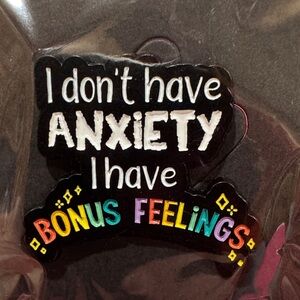 3 for $15 on select pins 
Black and White Brooch with Colorful Accents